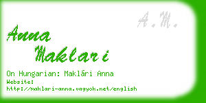 anna maklari business card