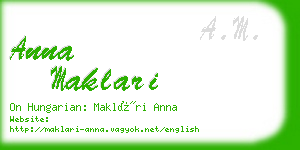 anna maklari business card